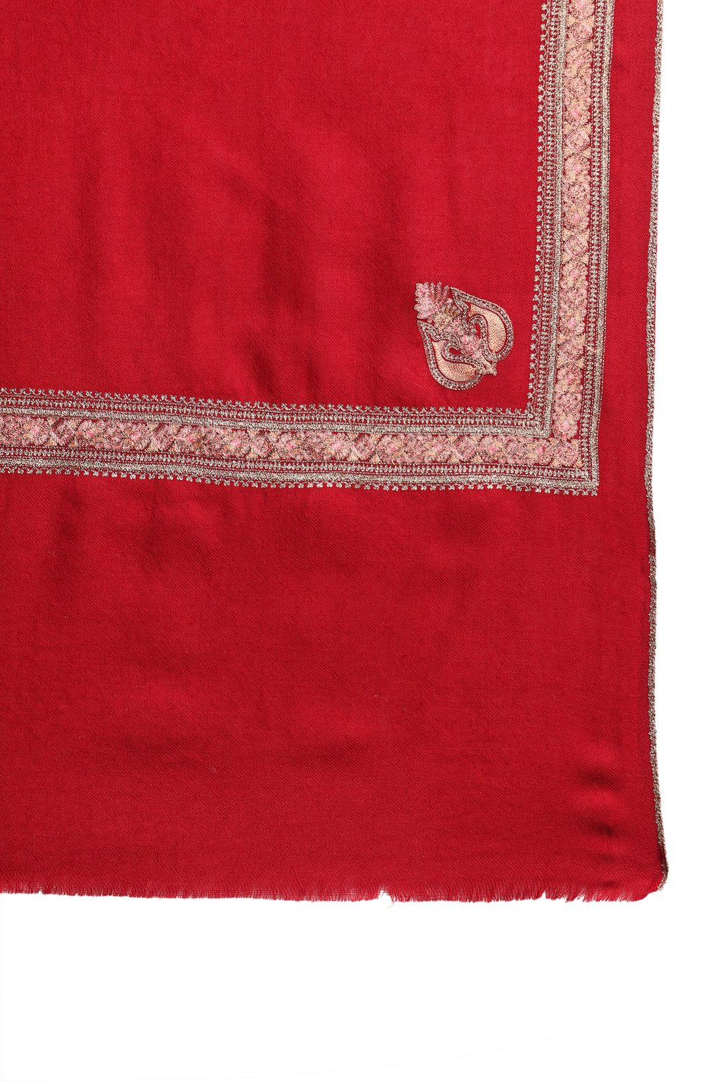 Mehrun Floral Border & Kunj Buta Pure Wool Kashmiri Stole