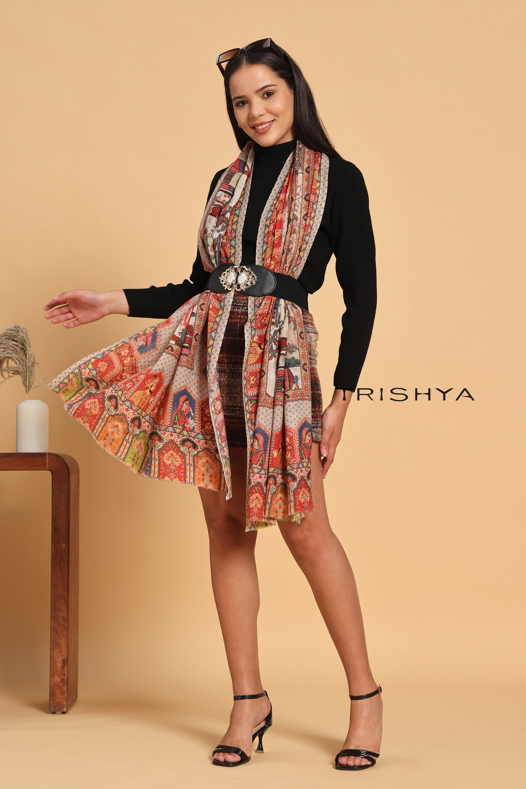 Multi-Color Print Kalamkari Stole