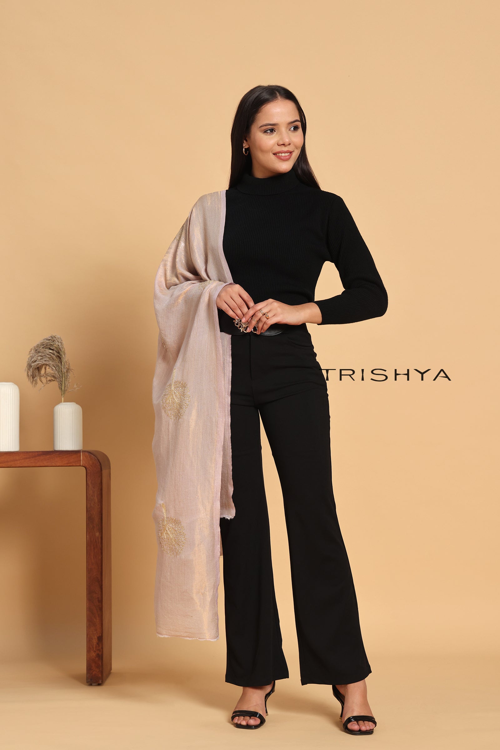 Moonlight Reversible Tree Work Stole in Mauve