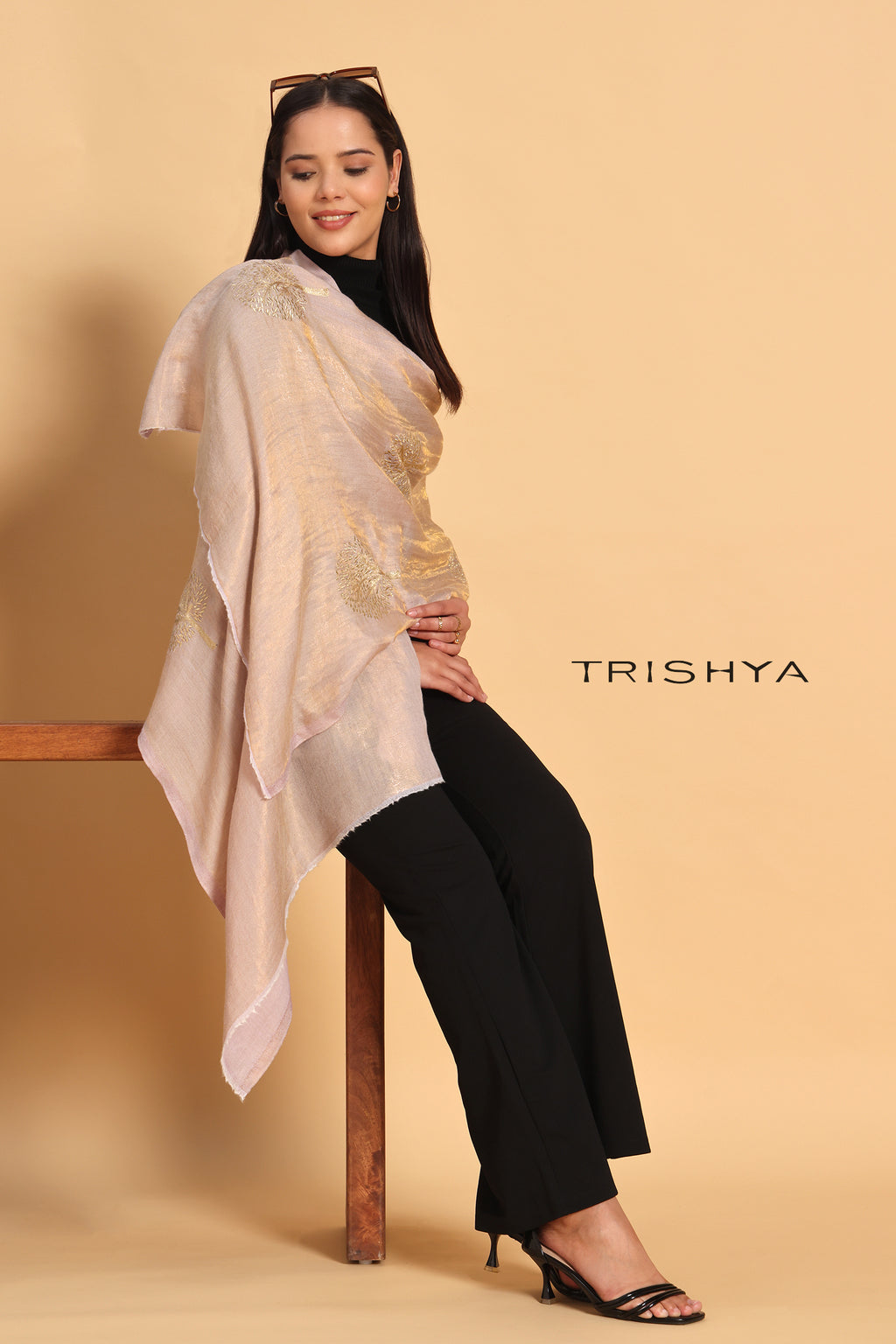 Moonlight Reversible Tree Work Stole in Mauve