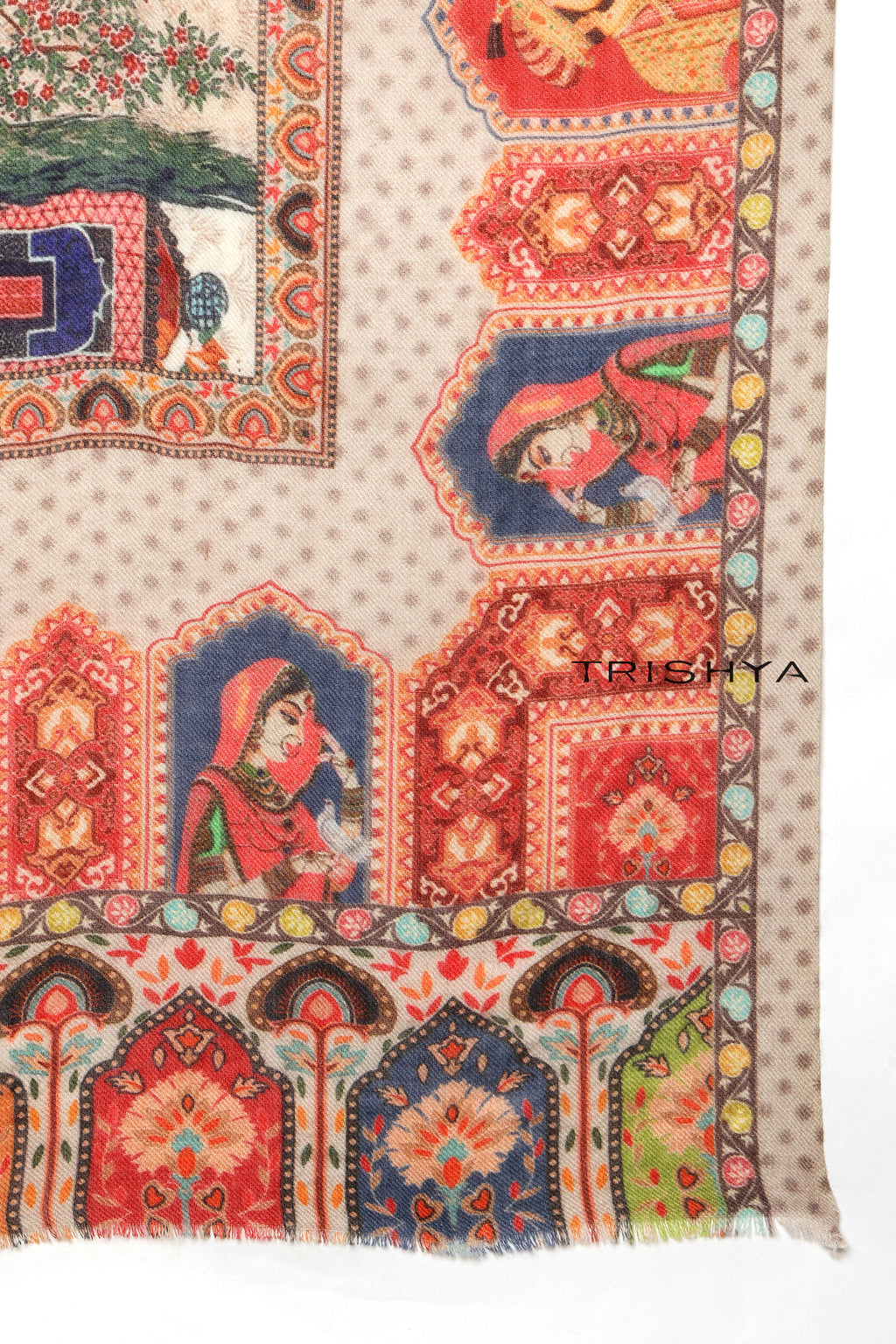 Multi-Color Print Kalamkari Stole