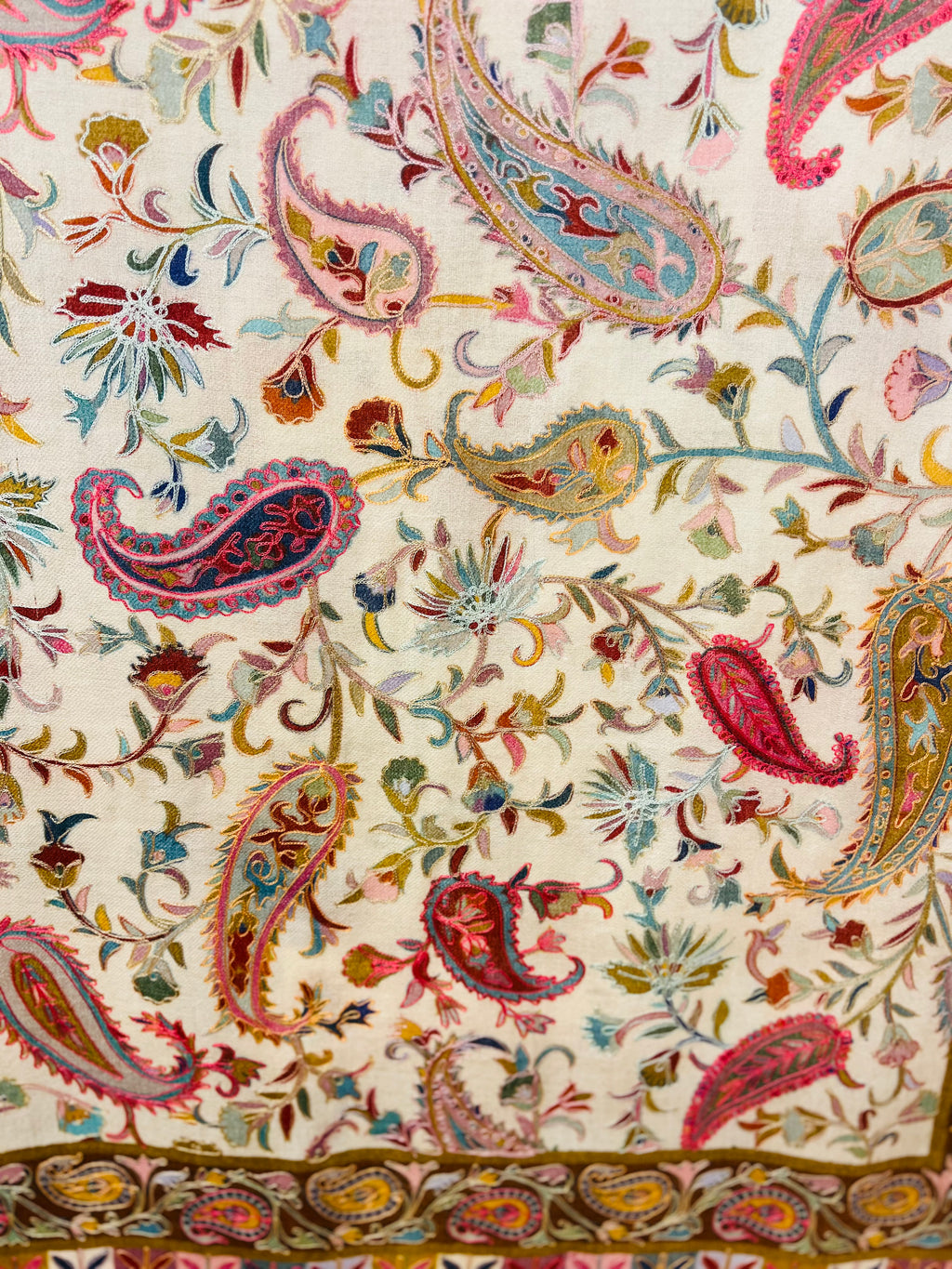 Kalamkari Embroidery Design, Multicolour Stole