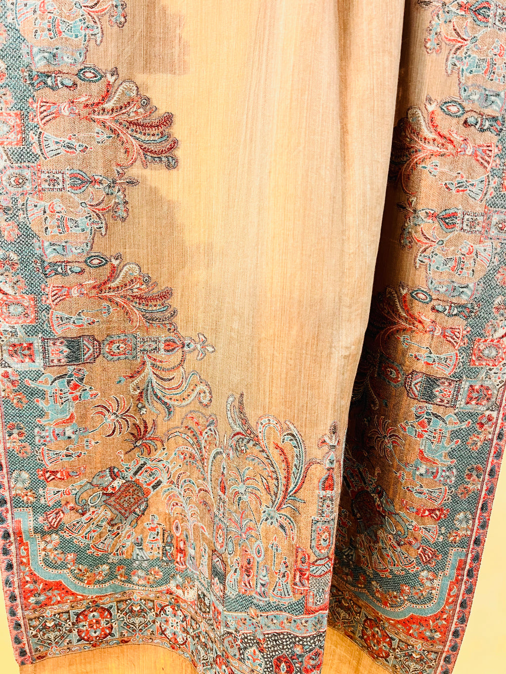 Rose Gold Moonlight Fine Wool Zari Stole