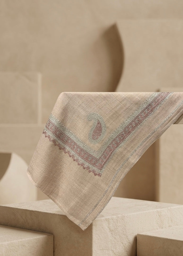 Kashmiri Border Zari Stole