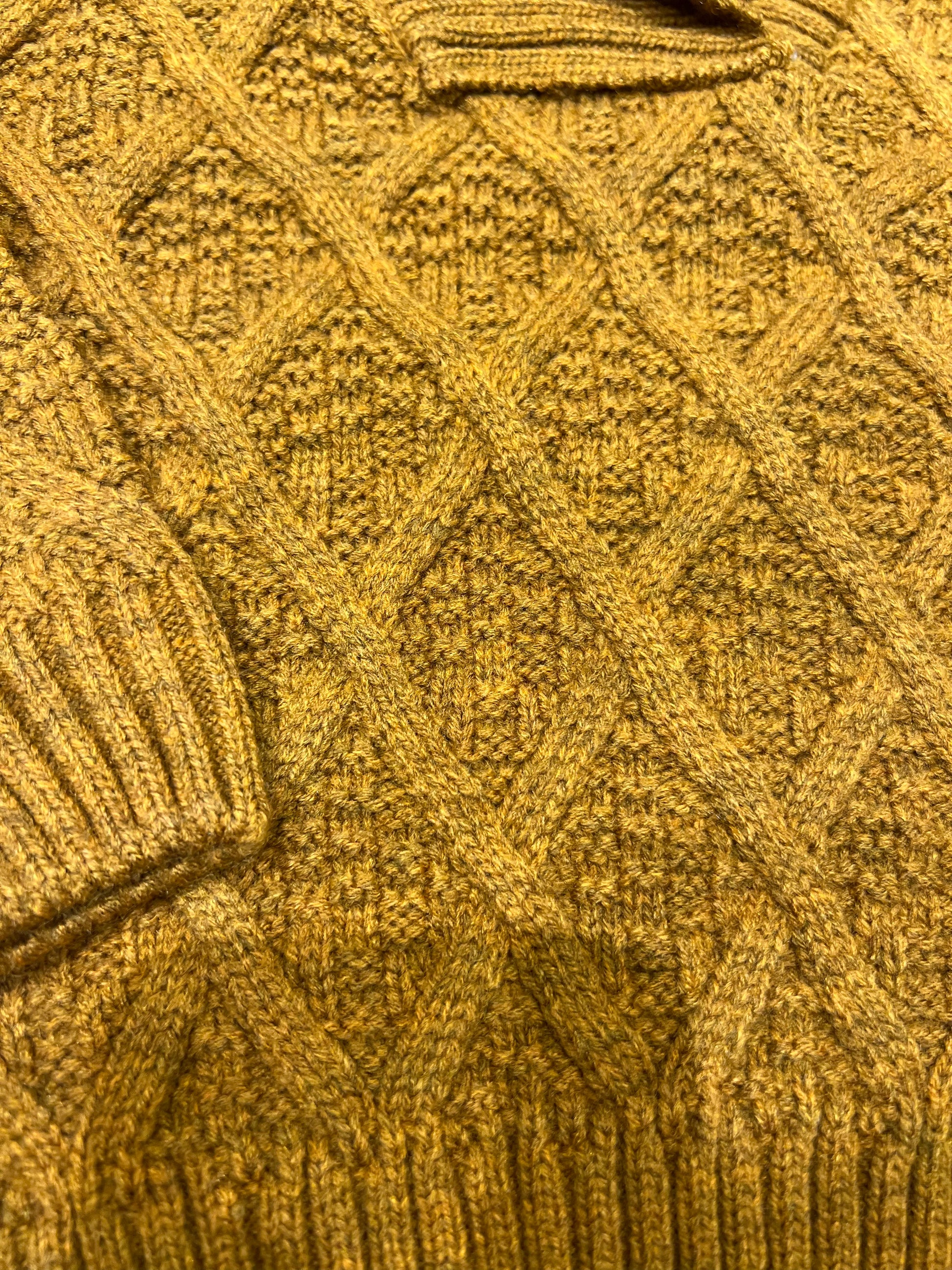 Mustard Shawl-Collar Sweater for Kids