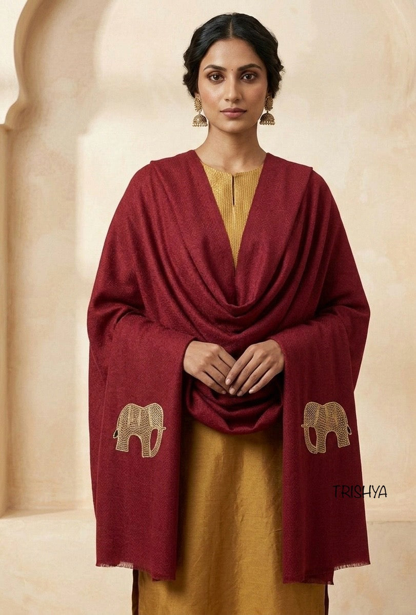 Elephant Motif Stole Mehrun