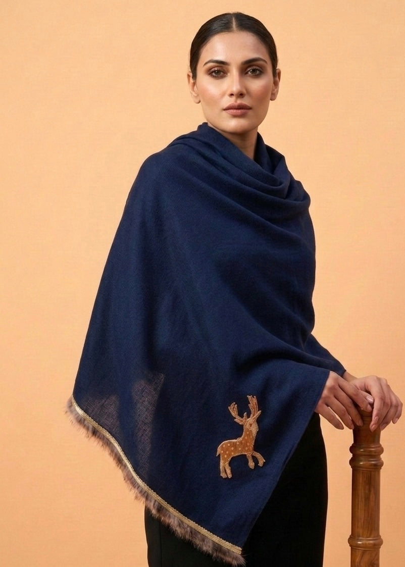 Deer Motif Stole mehrun