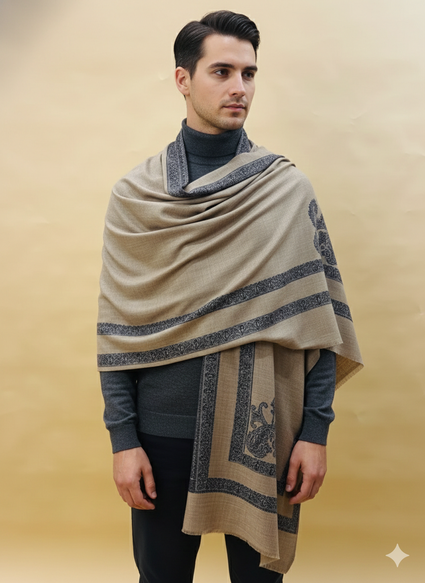 Fine wool Pashmina Men Shawl