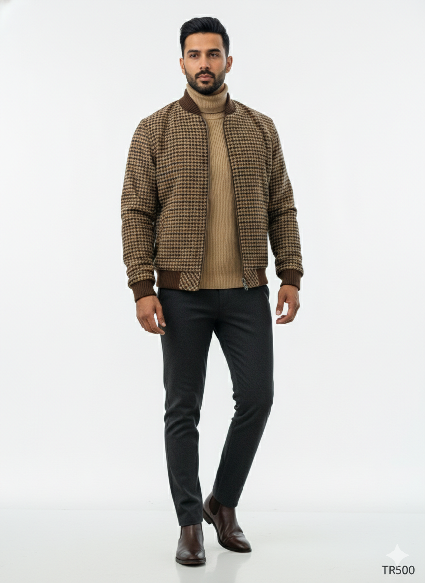 Men Jacket Tweed Fabric