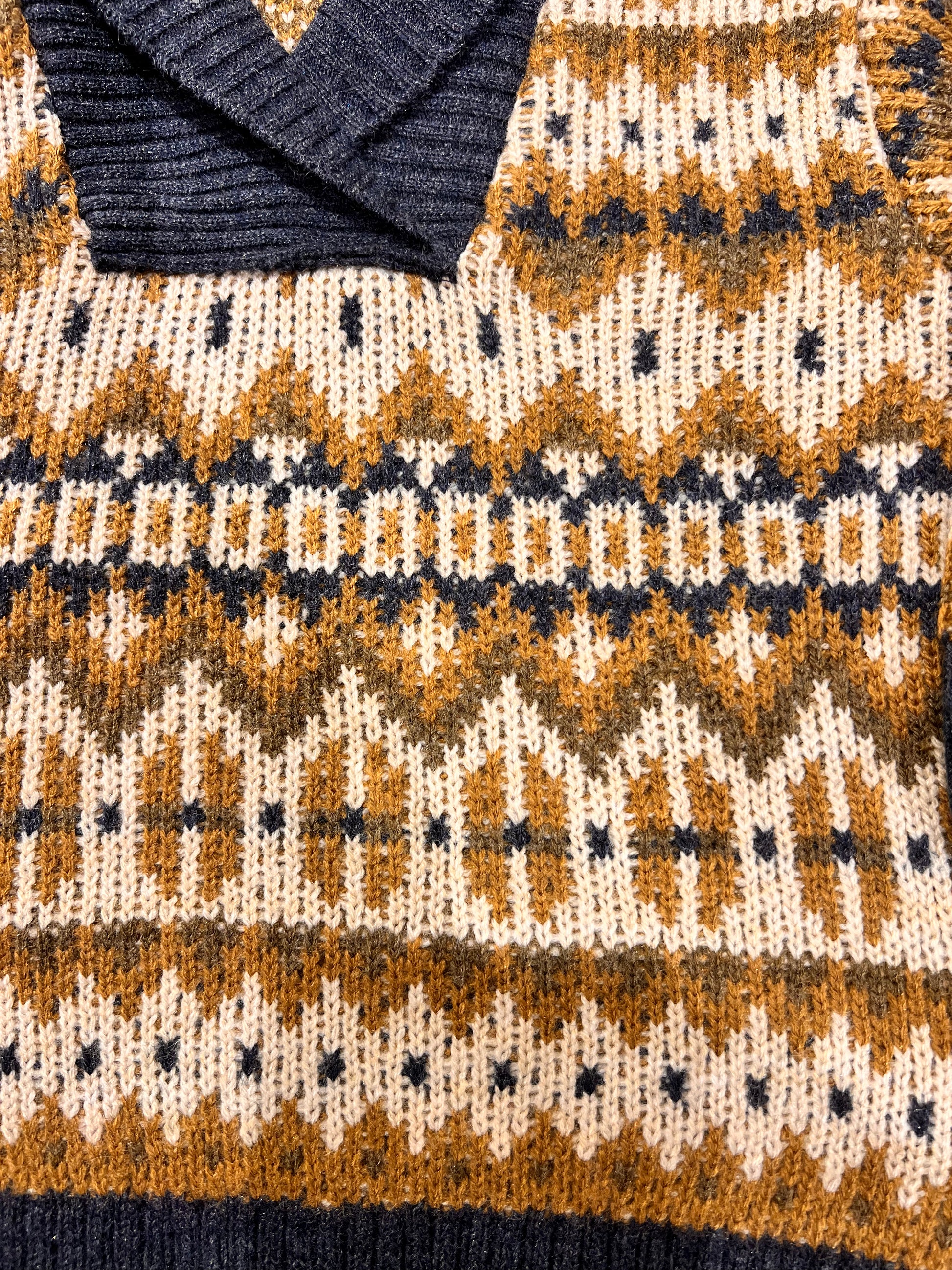 Shawl-Collar Sweater Knit for Kids Mustard