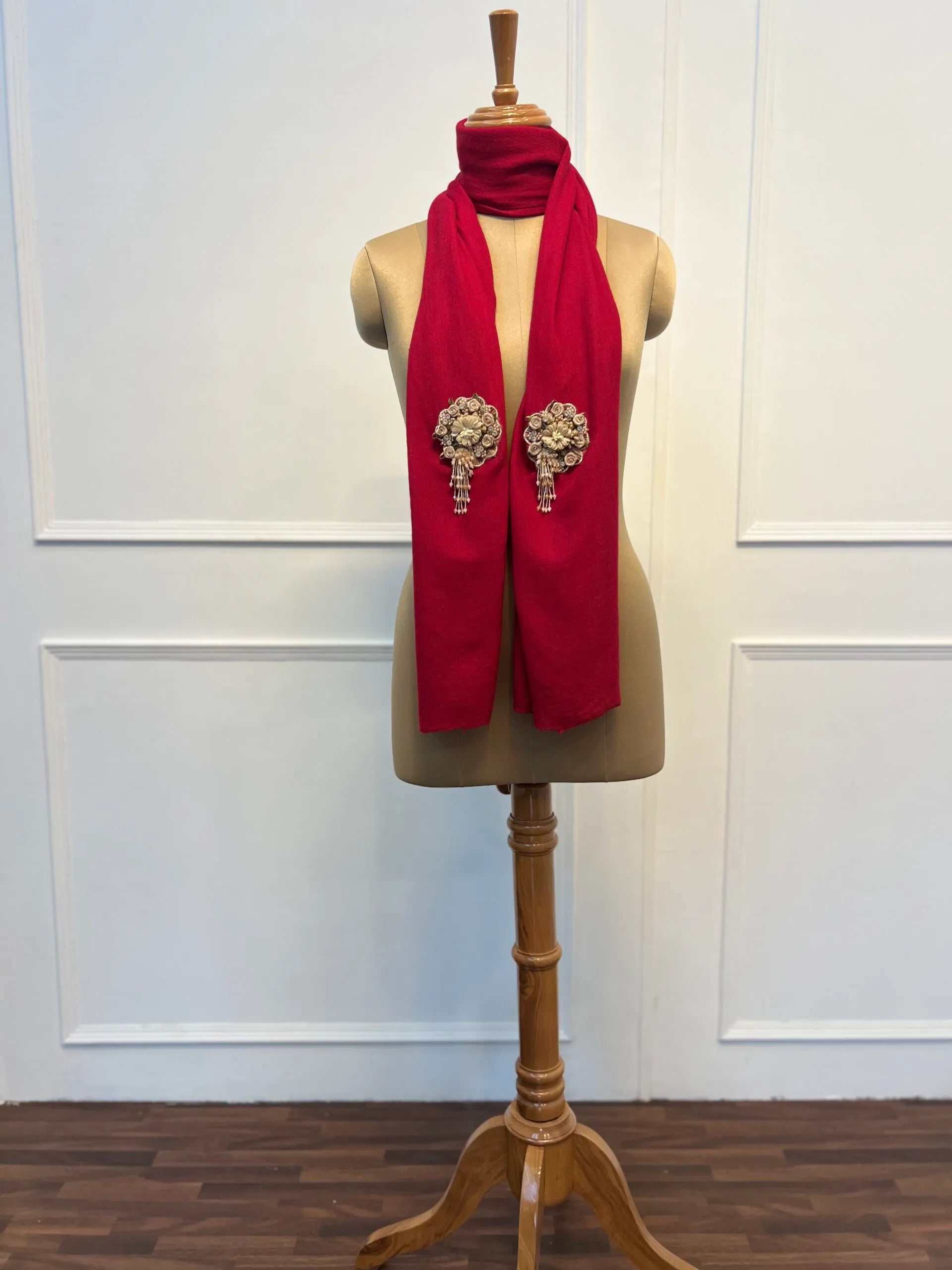 Red Women Stole with patch work
