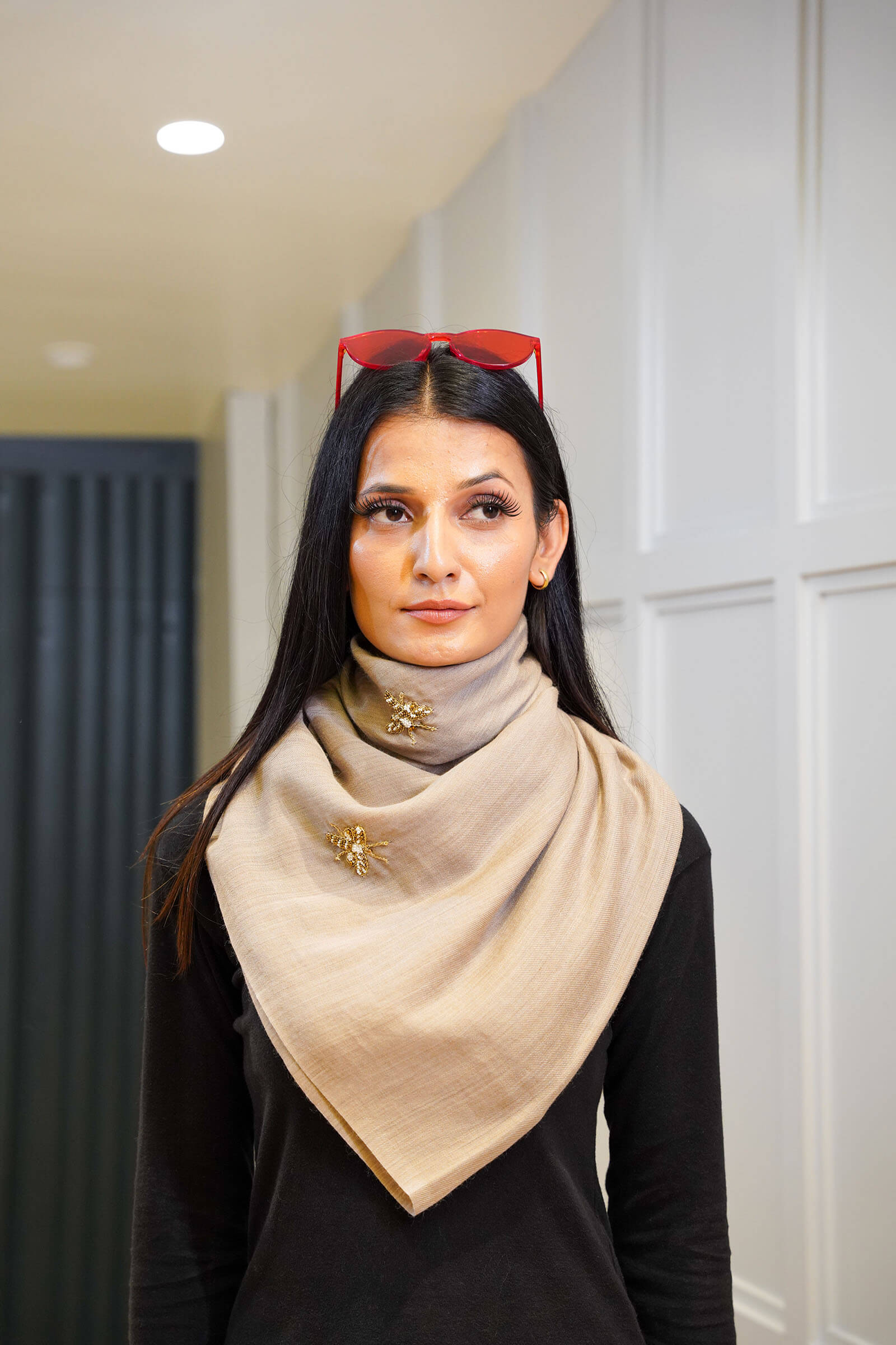 Buzzing Bees Merino Wool Scarf