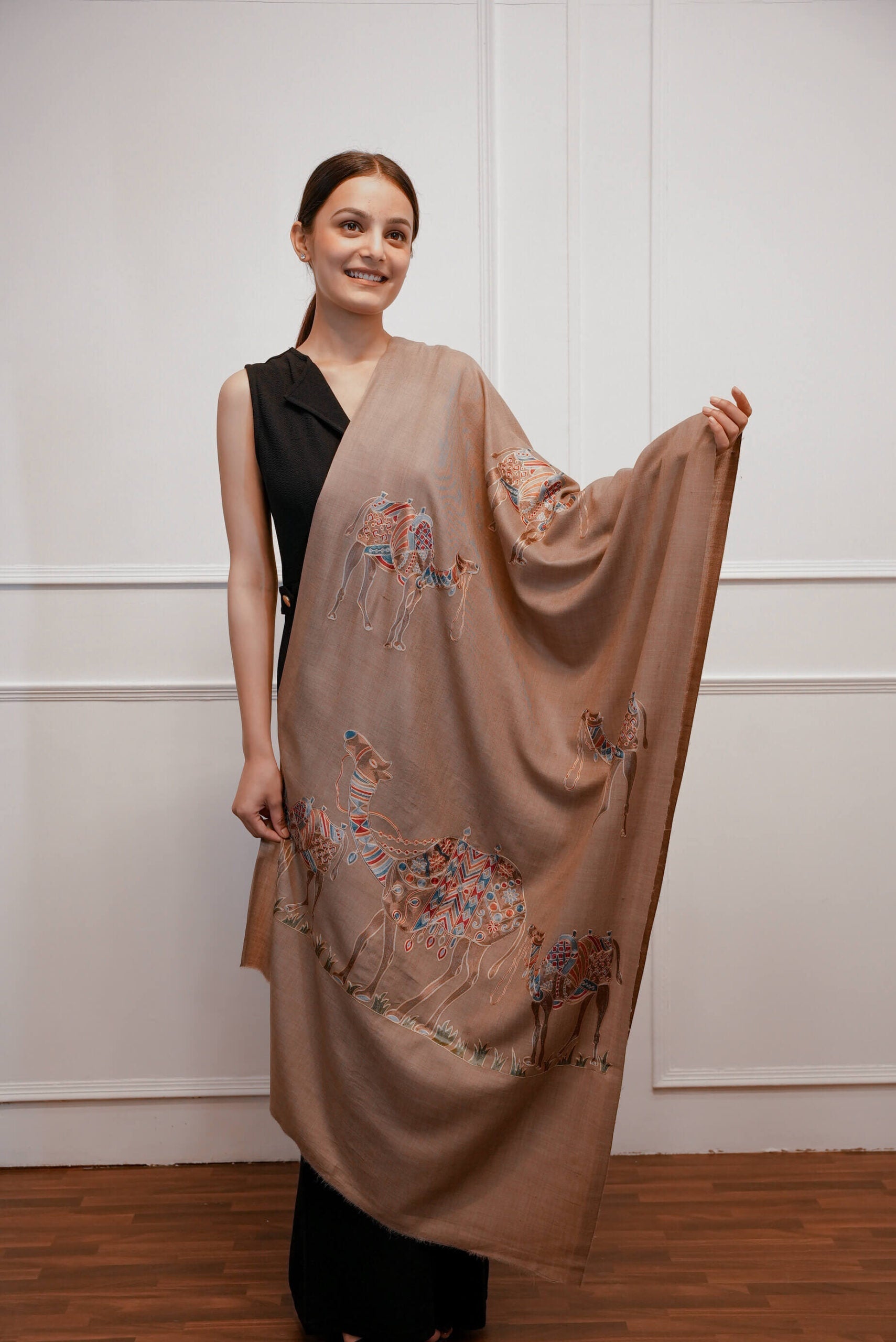 Pashmina Camel Designed Stole
