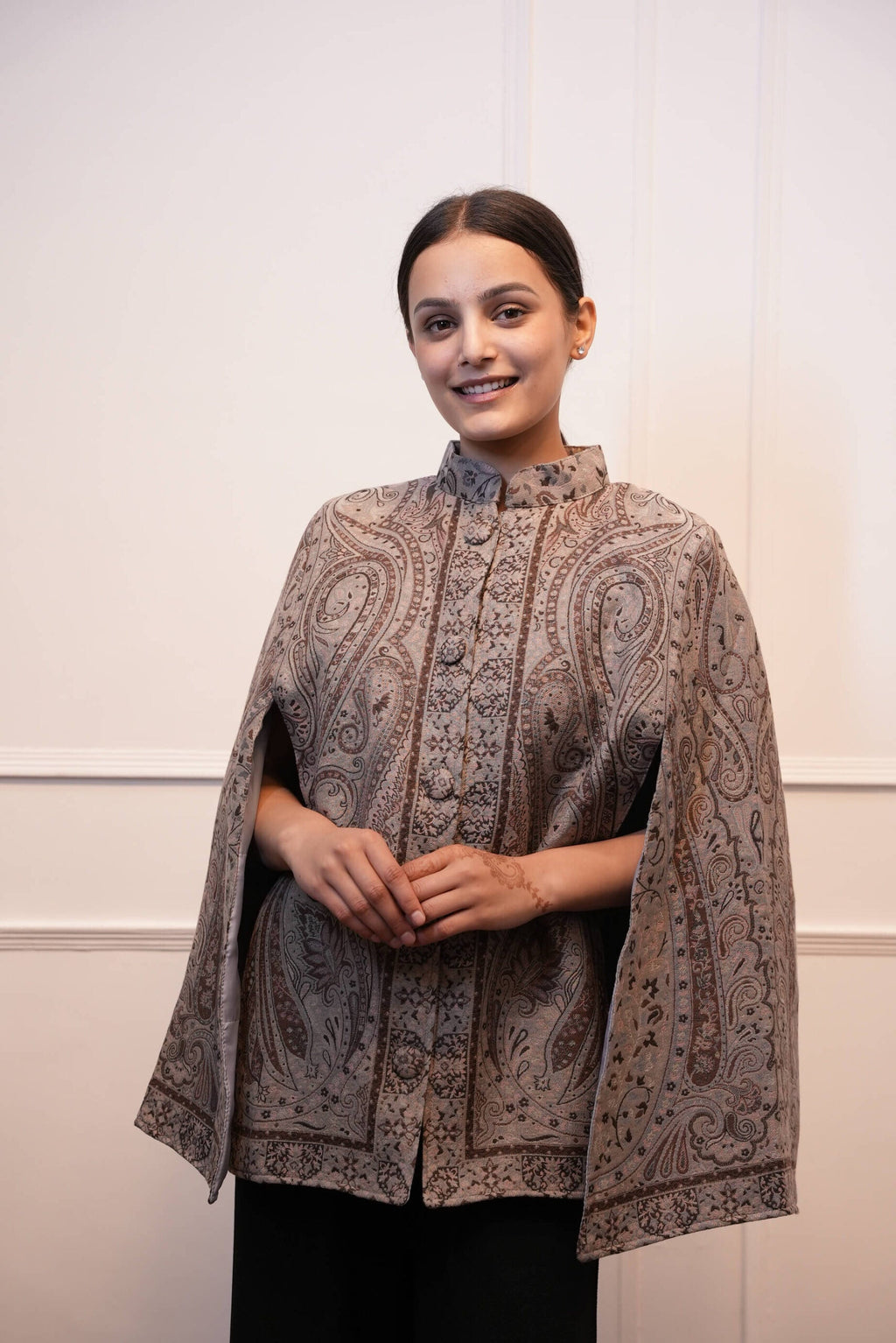 Women Kani Cape Coat Dark Beige