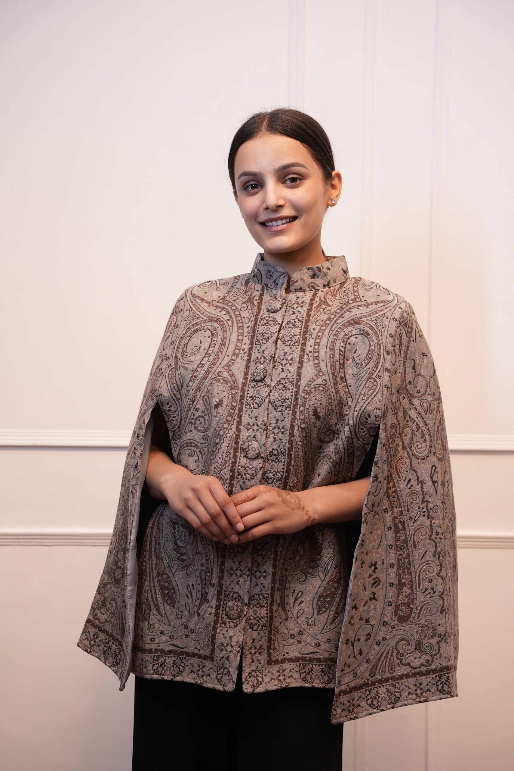 Women Kani Cape Coat Dark Beige