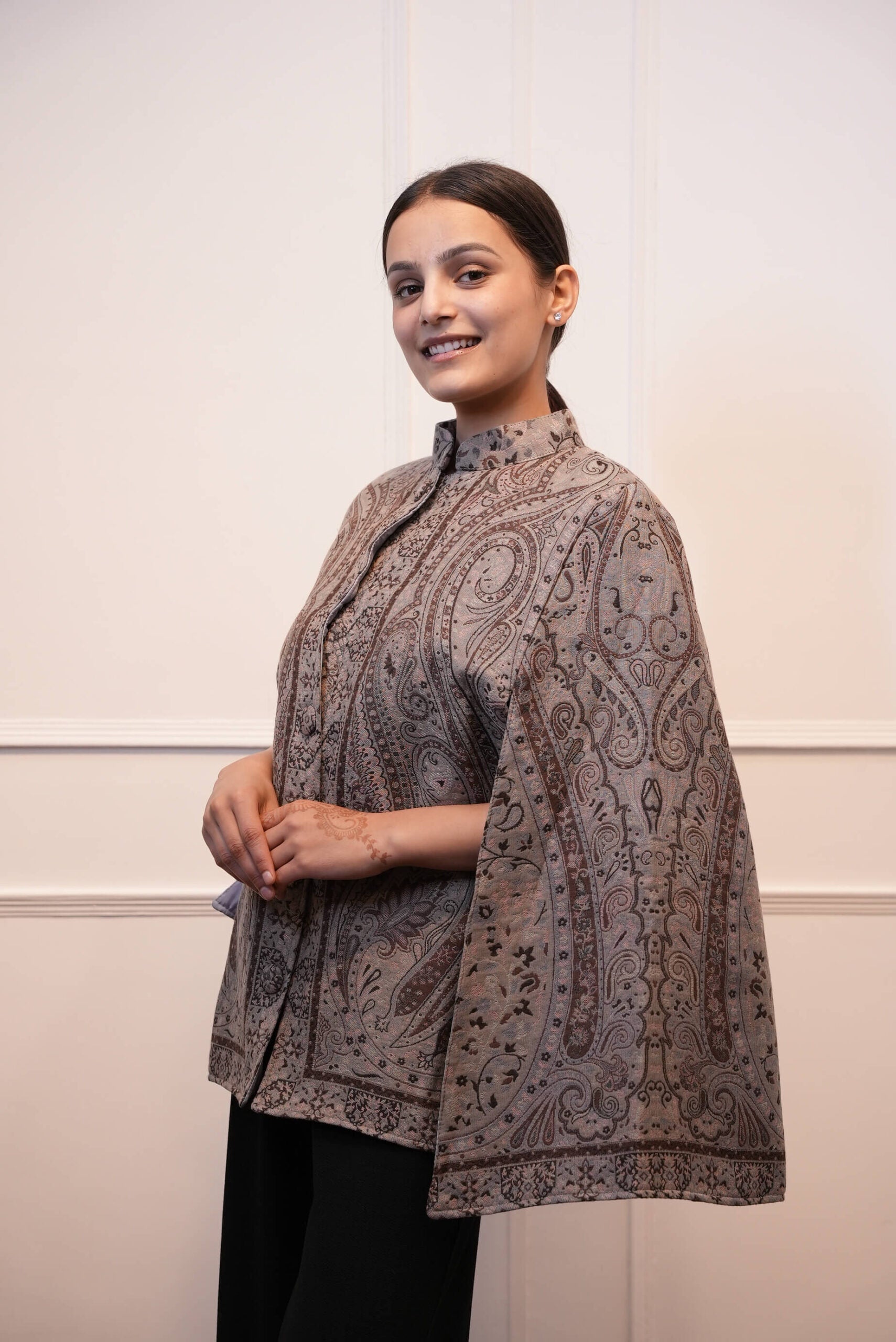 Women Kani Cape Coat Dark Beige