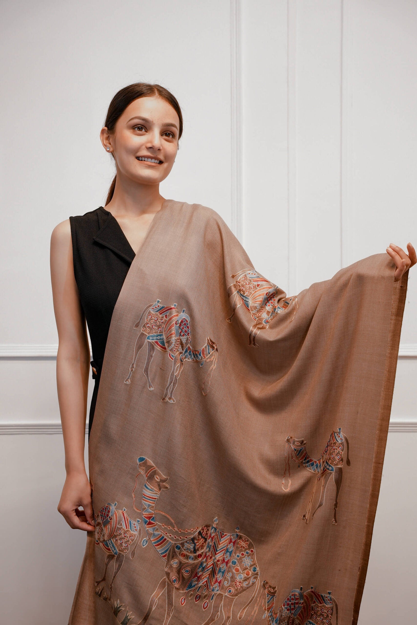 Pashmina Camel Designed Stole