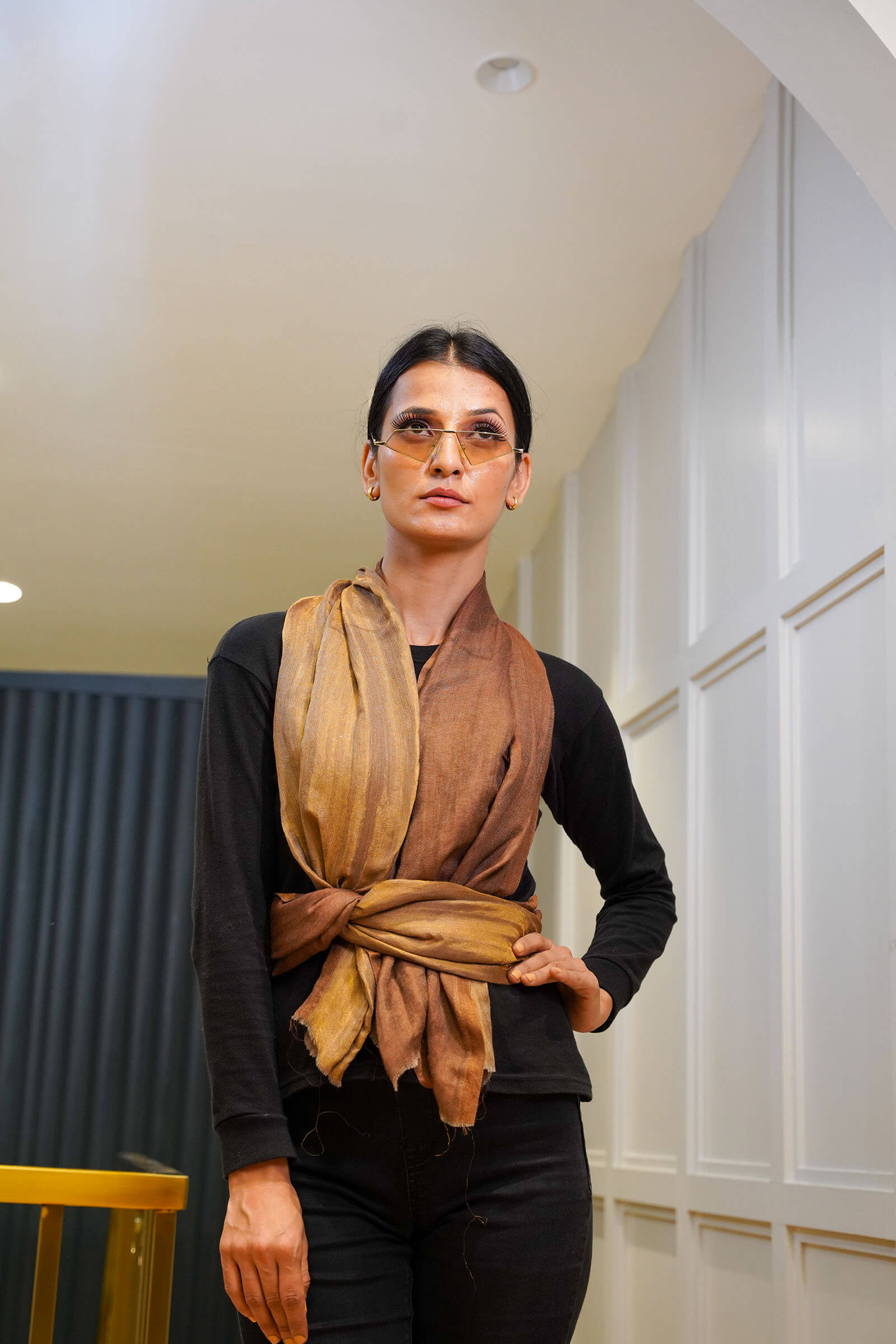 Chocolate Brown Moonlight Reversible Stole