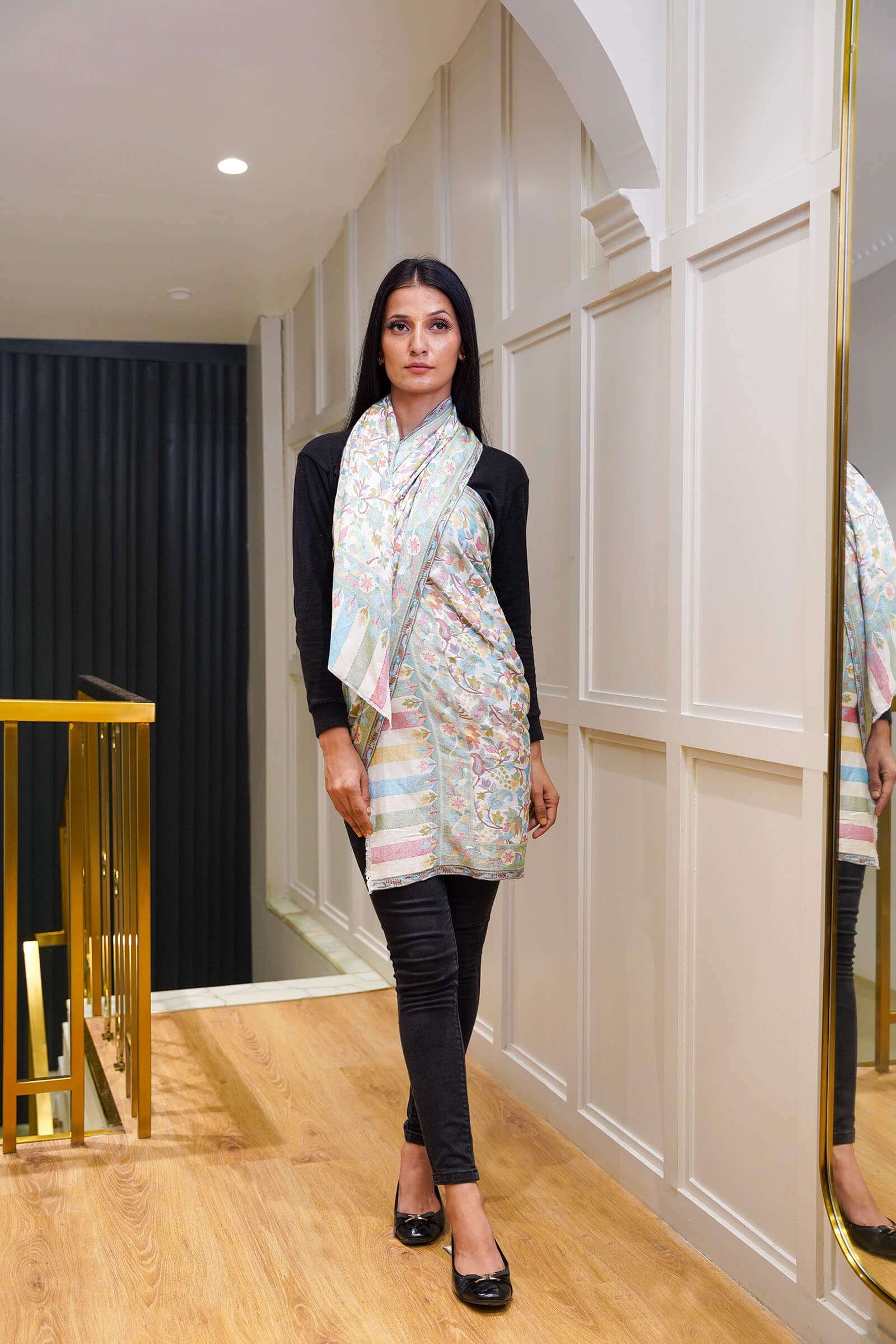 Ethnic Kani Silk Wool Stole