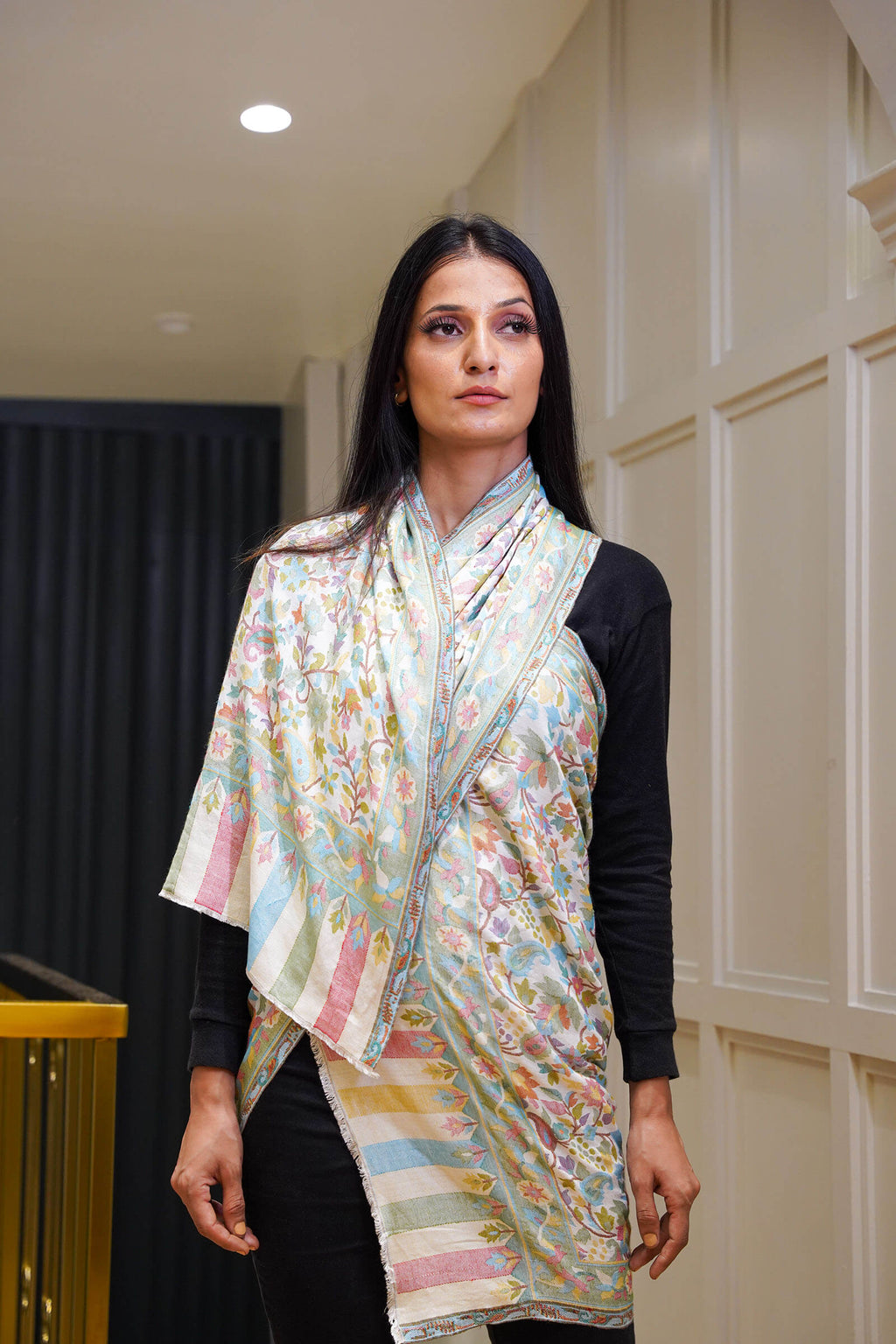 Ethnic Kani Silk Wool Stole