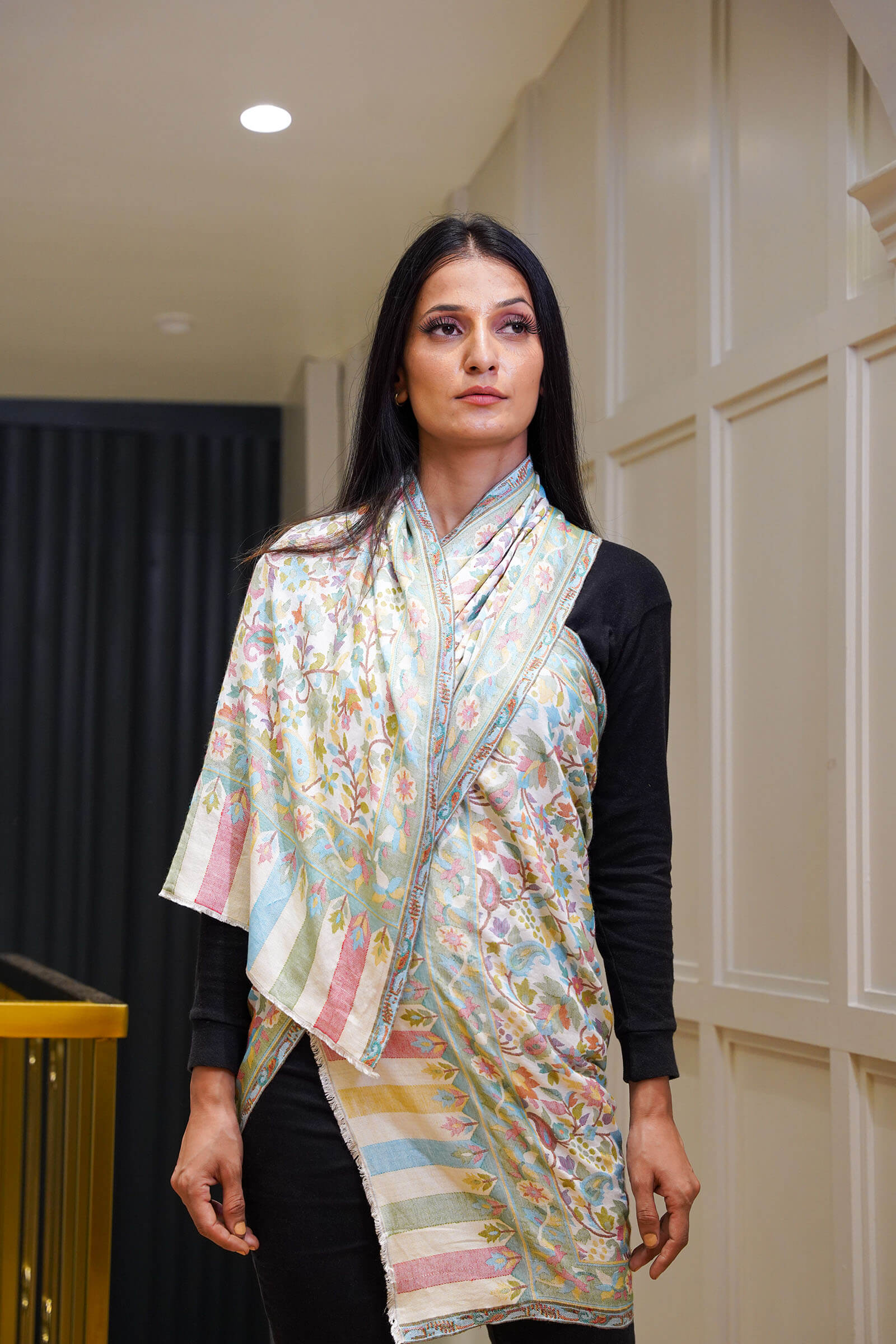 Ethnic Kani Silk Wool Stole