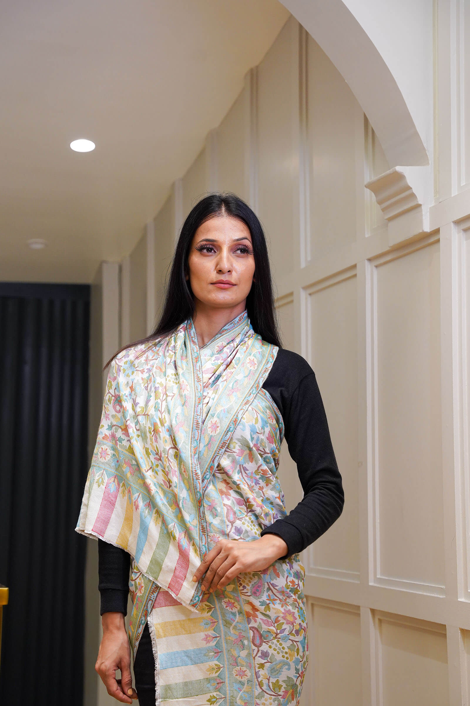 Ethnic Kani Silk Wool Stole