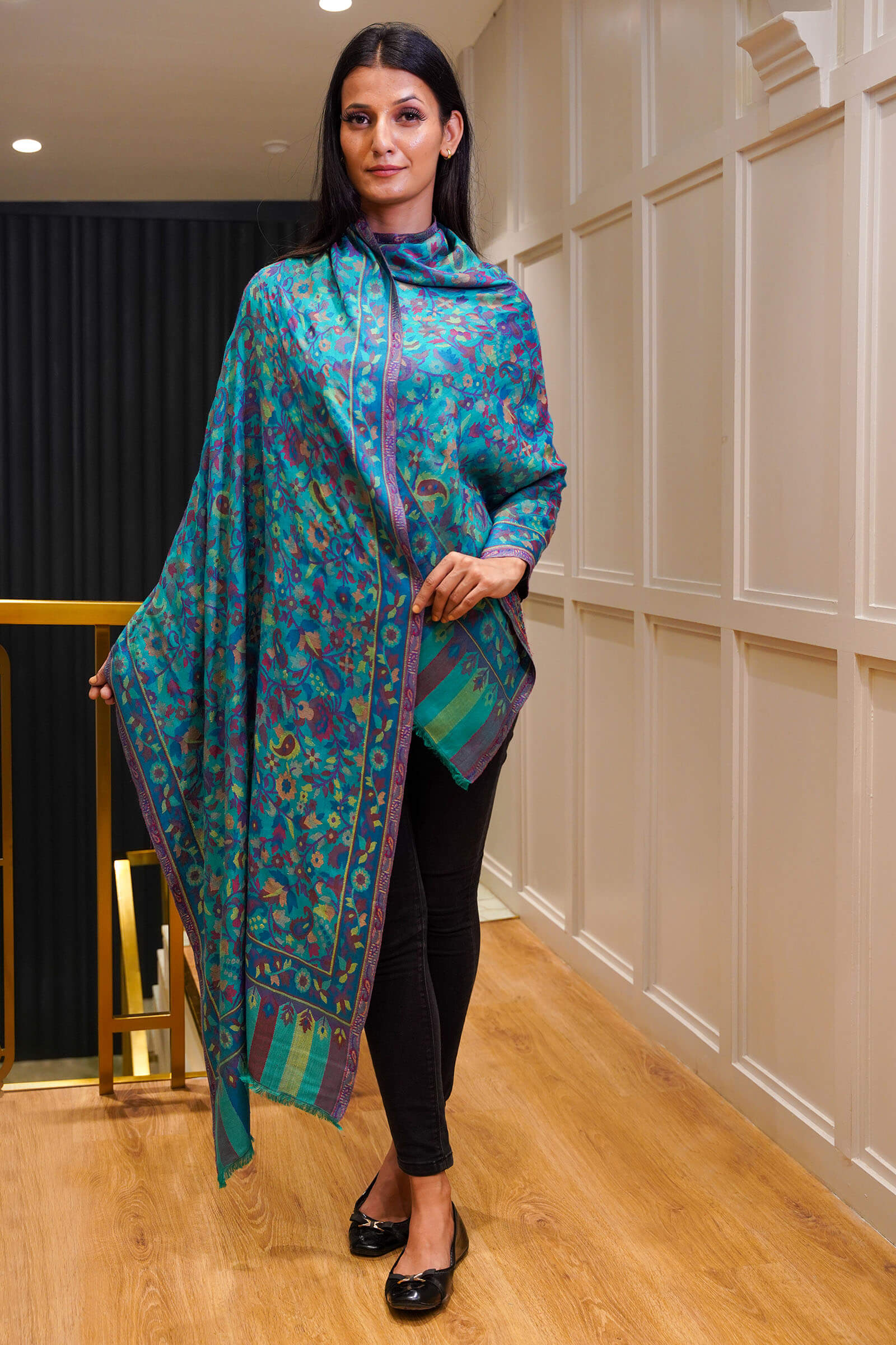 Ethnic Kani Silk Wool Stole