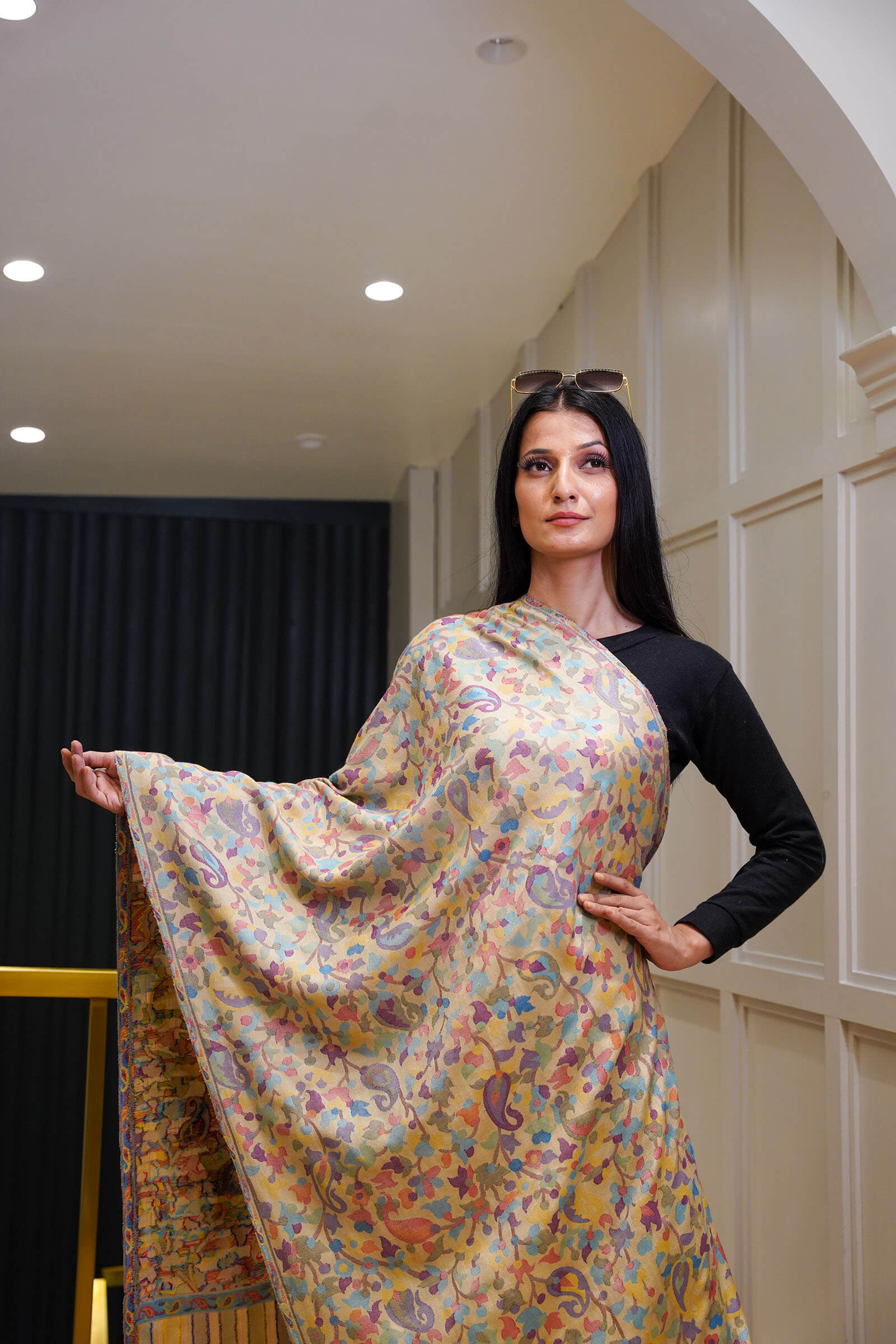 Ethnic Kani Silk Wool Stole