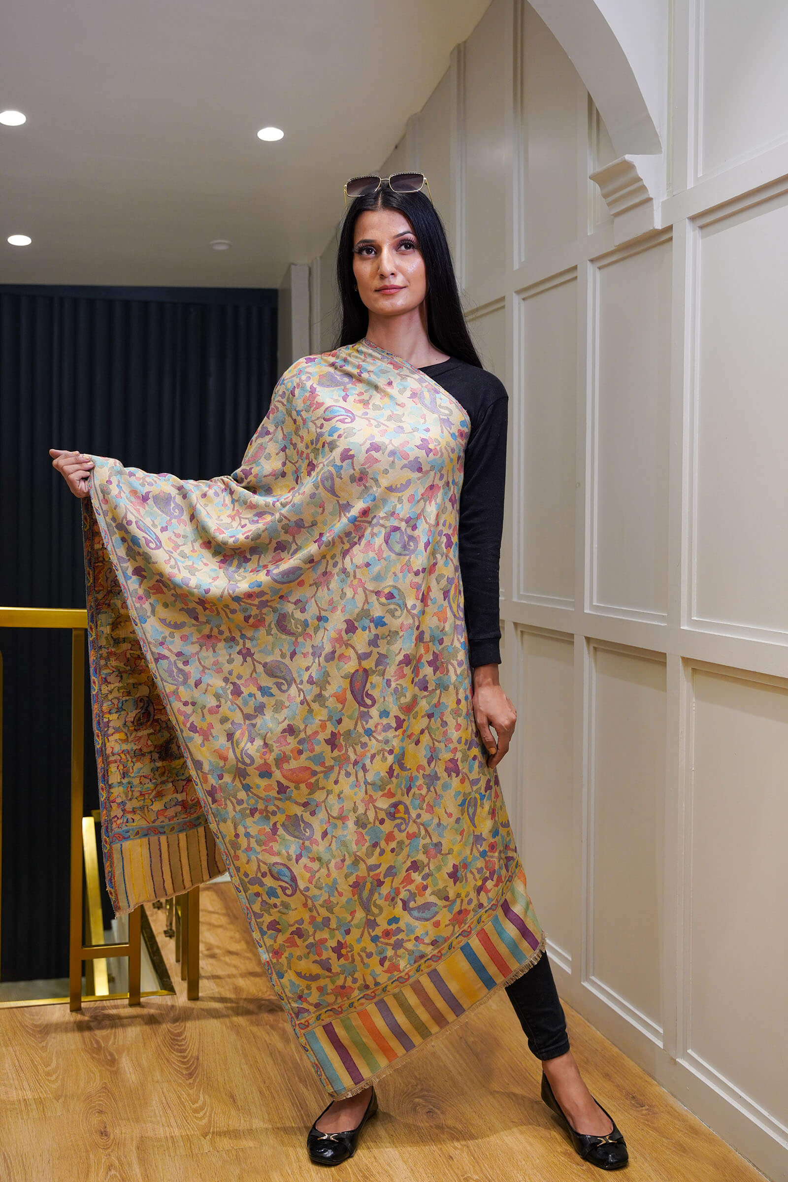 Ethnic Kani Silk Wool Stole