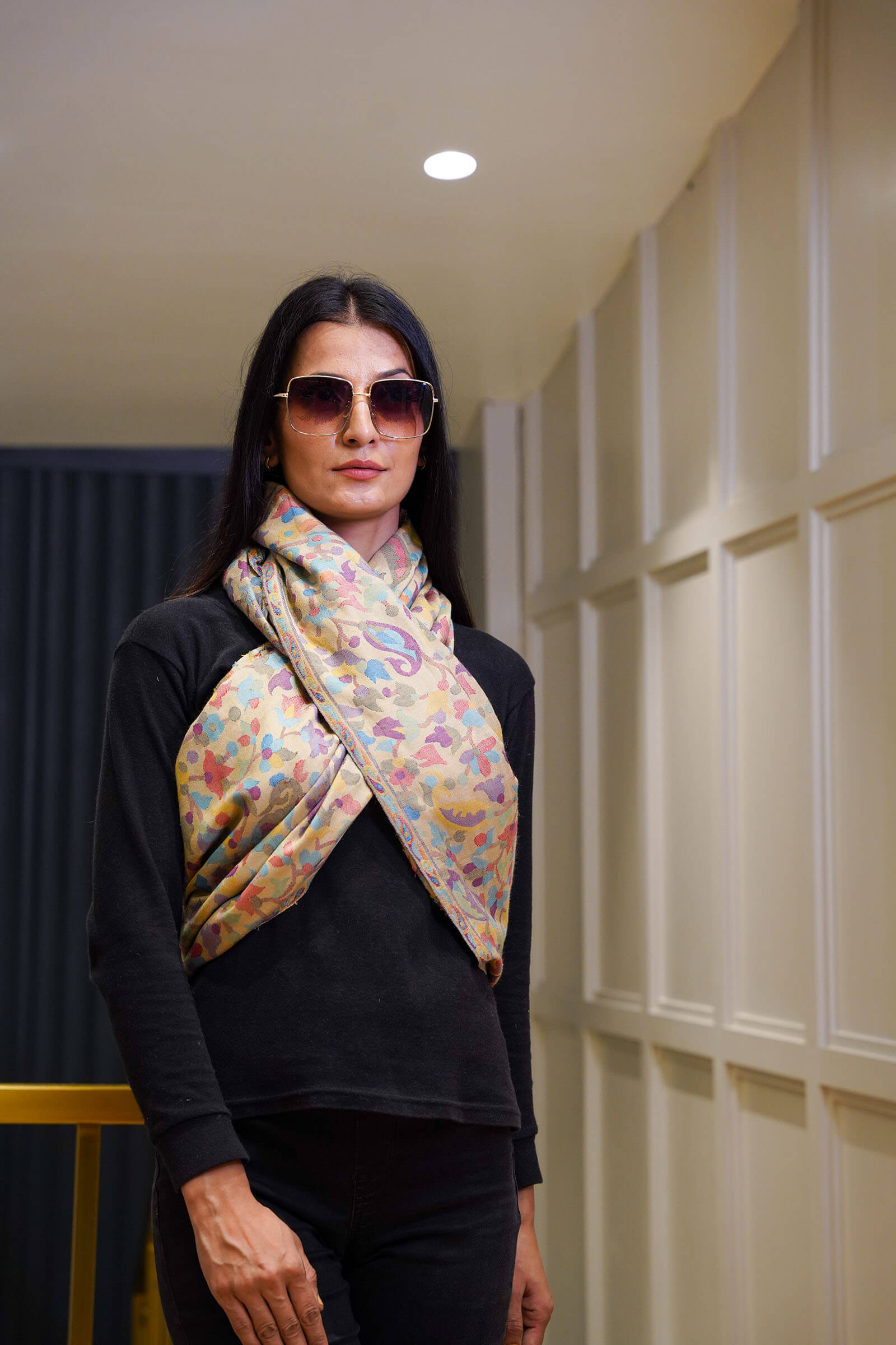 Ethnic Kani Silk Wool Stole