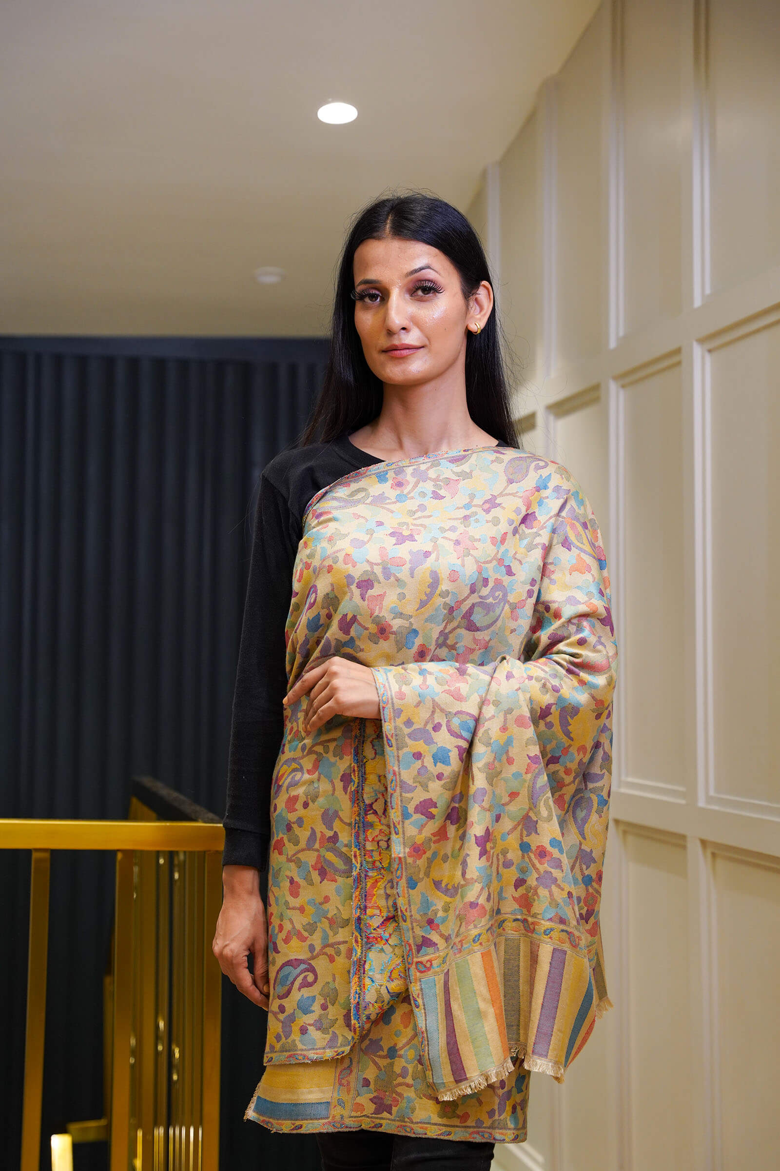 Ethnic Kani Silk Wool Stole