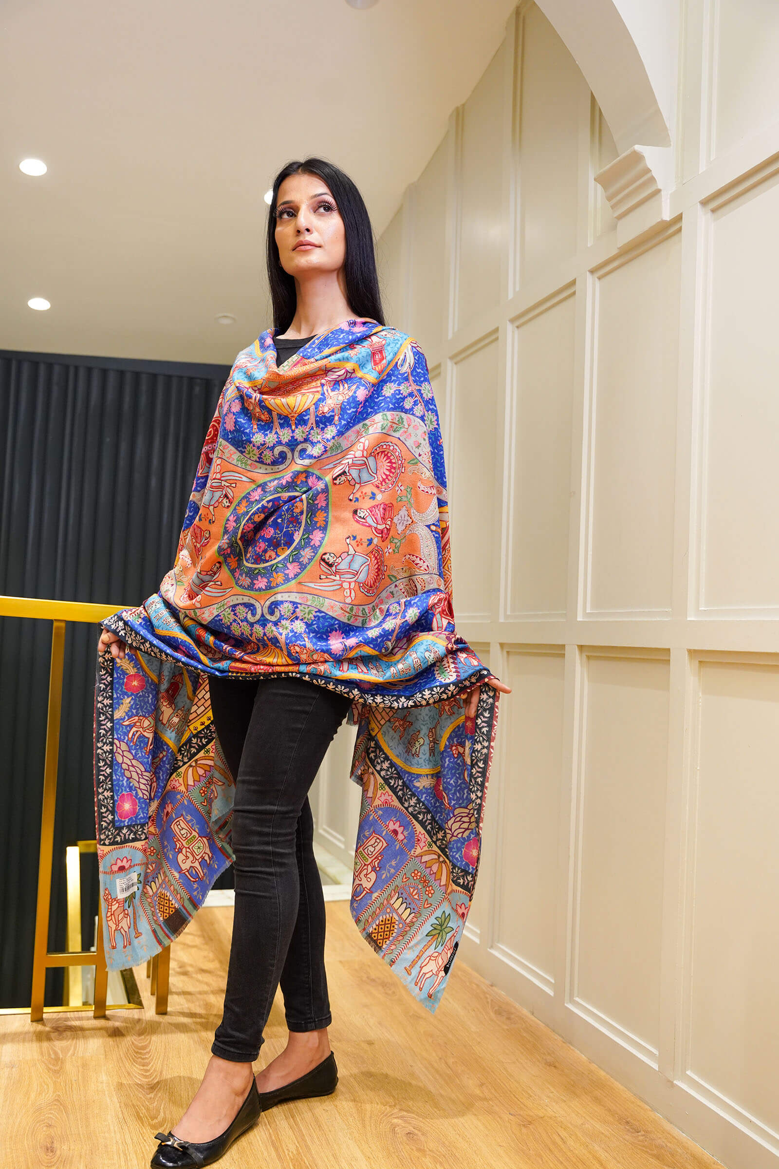 Mughal Darbar Kalamkari  Shawl