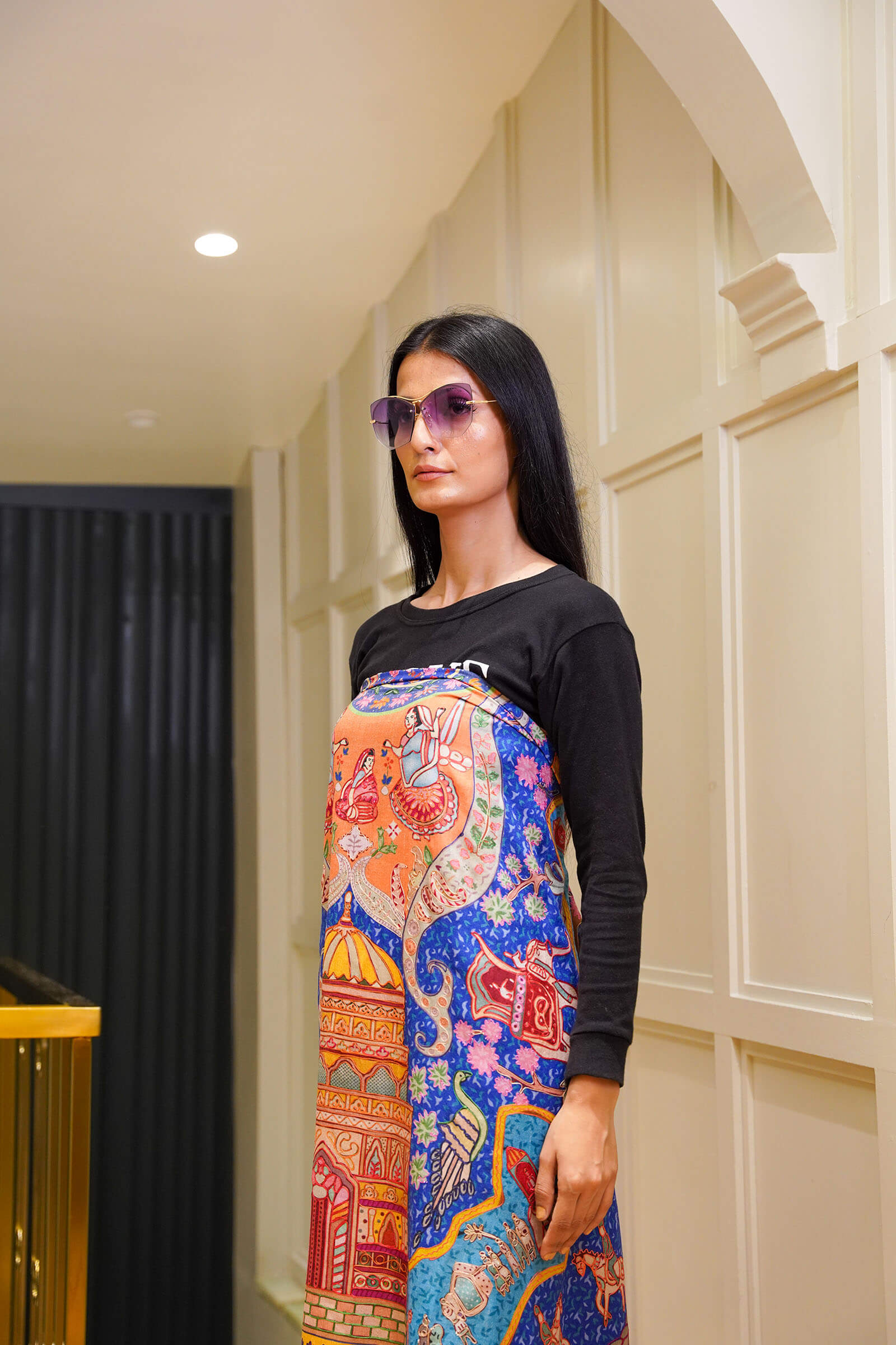 Mughal Darbar Kalamkari  Shawl