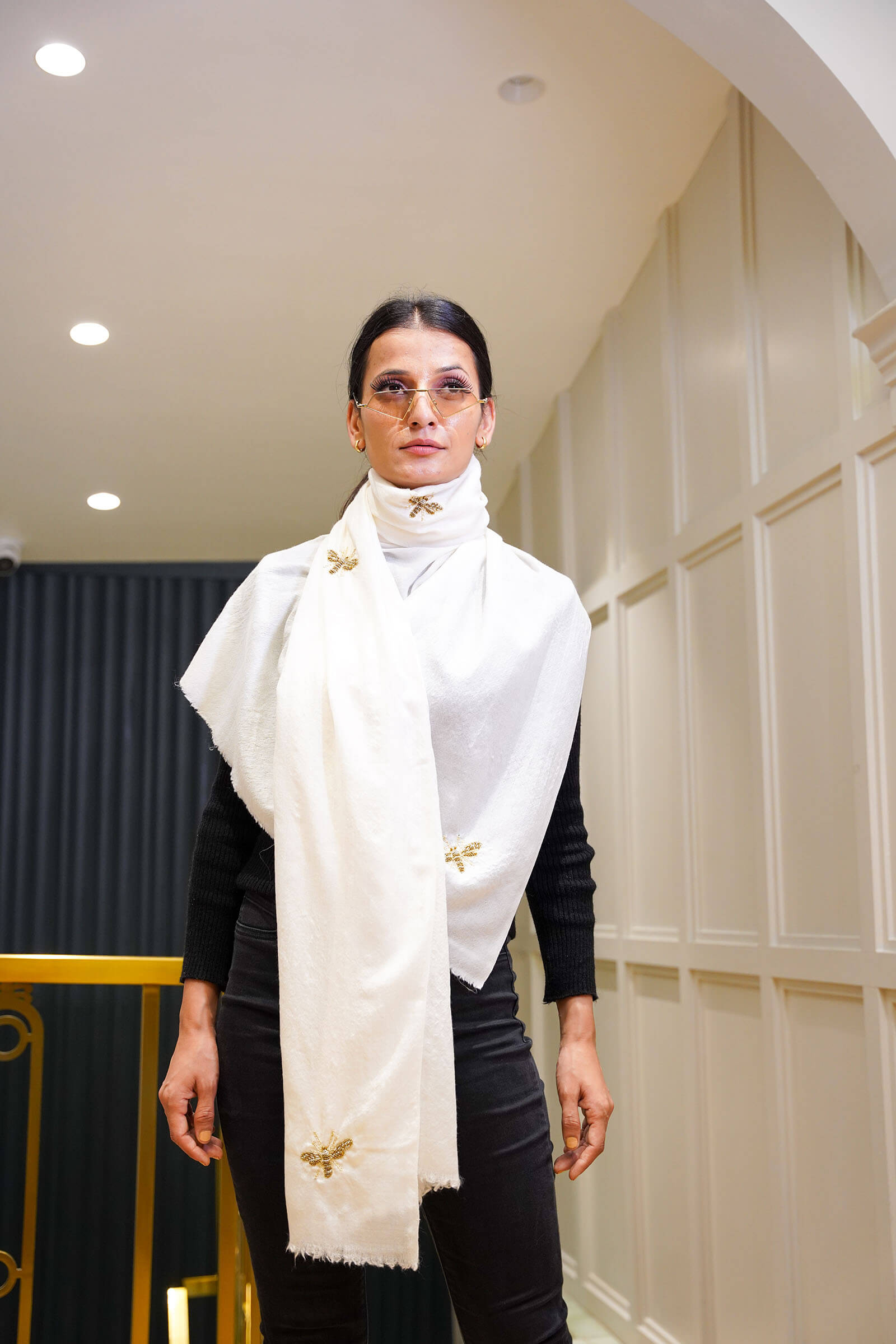 Buzzing Bees Pure Wool Scarf