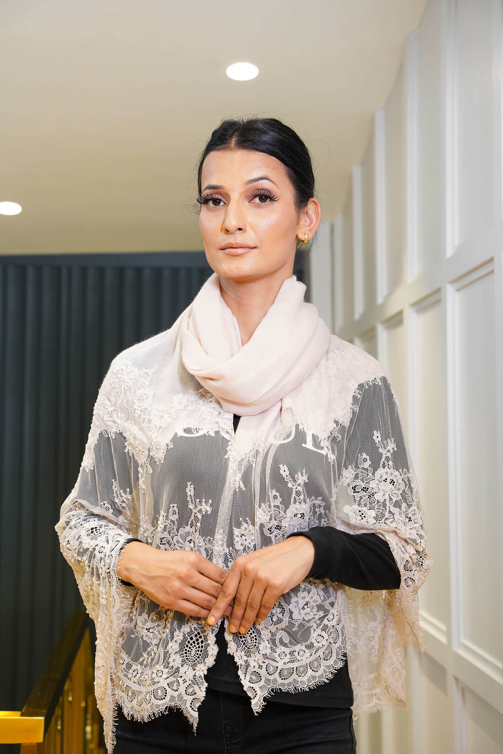 Chantiley Center Panel Scarf Cashmere